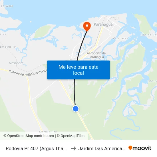 Rodovia Pr 407 (Argus Thá Heyn), 5360 to Jardim Das Américas-Curitiba map