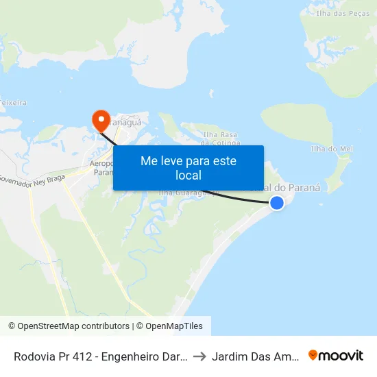 Rodovia Pr 412 - Engenheiro Darci Gomes De Morais, 209 to Jardim Das Américas-Curitiba map