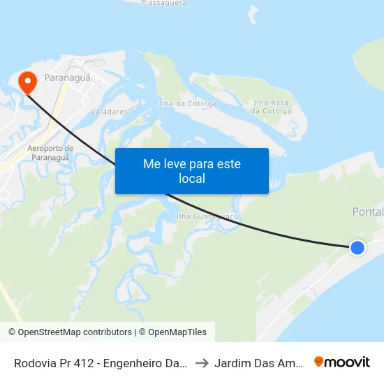 Rodovia Pr 412 - Engenheiro Darci Gomes De Morais, 63 to Jardim Das Américas-Curitiba map