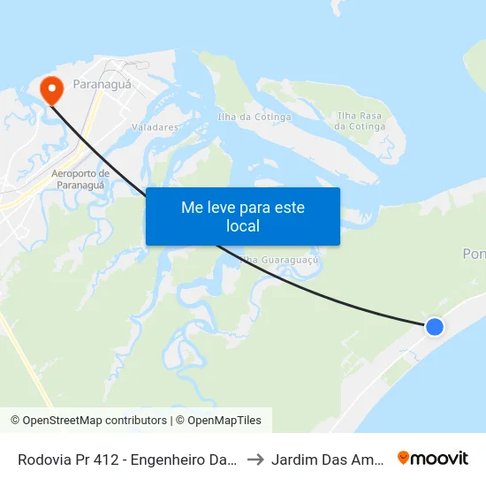 Rodovia Pr 412 - Engenheiro Darci Gomes De Morais, 37 to Jardim Das Américas-Curitiba map
