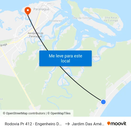 Rodovia Pr 412 - Engenheiro Darci Gomes De Morais to Jardim Das Américas-Curitiba map