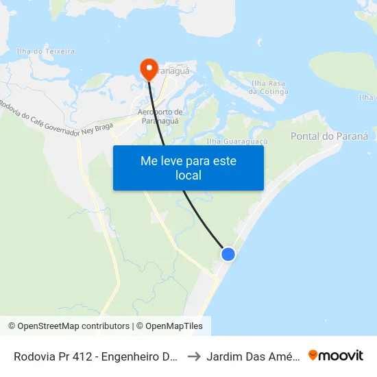 Rodovia Pr 412 - Engenheiro Darci Gomes De Morais to Jardim Das Américas-Curitiba map