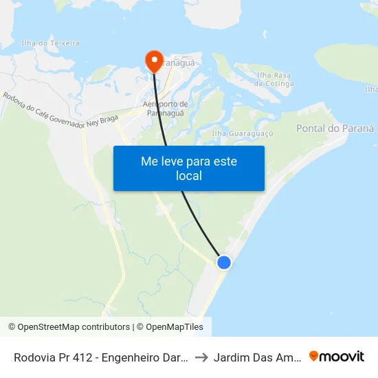 Rodovia Pr 412 - Engenheiro Darci Gomes De Morais, 1000 to Jardim Das Américas-Curitiba map