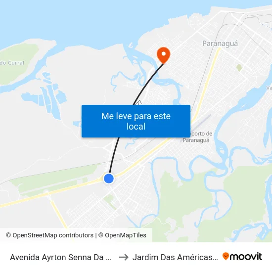 Avenida Ayrton Senna Da Silva, 7443 to Jardim Das Américas-Curitiba map