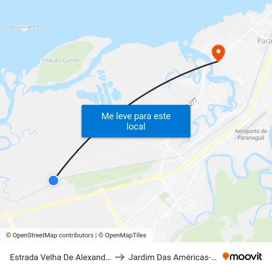 Estrada Velha De Alexandra, 4495 to Jardim Das Américas-Curitiba map