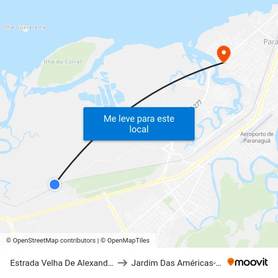 Estrada Velha De Alexandra, 4493 to Jardim Das Américas-Curitiba map