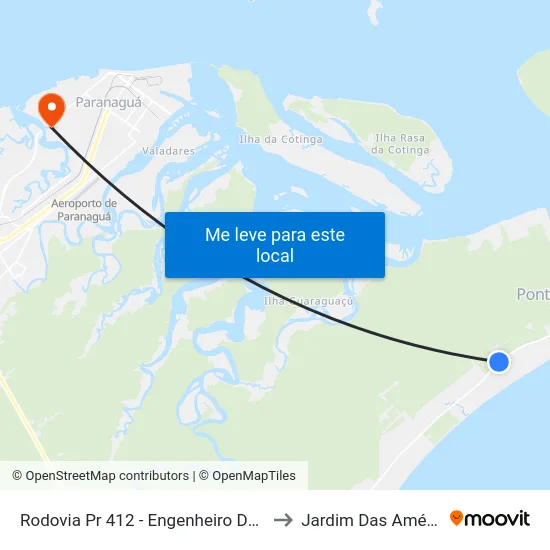 Rodovia Pr 412 - Engenheiro Darci Gomes De Morais to Jardim Das Américas-Curitiba map