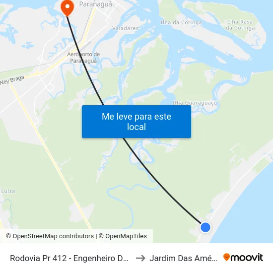 Rodovia Pr 412 - Engenheiro Darci Gomes De Morais to Jardim Das Américas-Curitiba map
