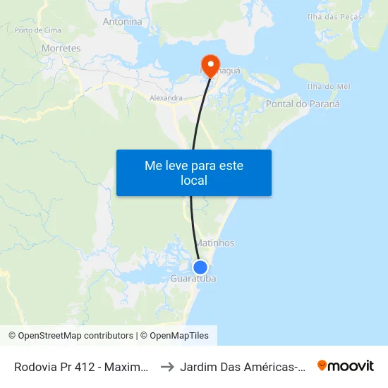 Rodovia Pr 412 - Maximo Jamur to Jardim Das Américas-Curitiba map