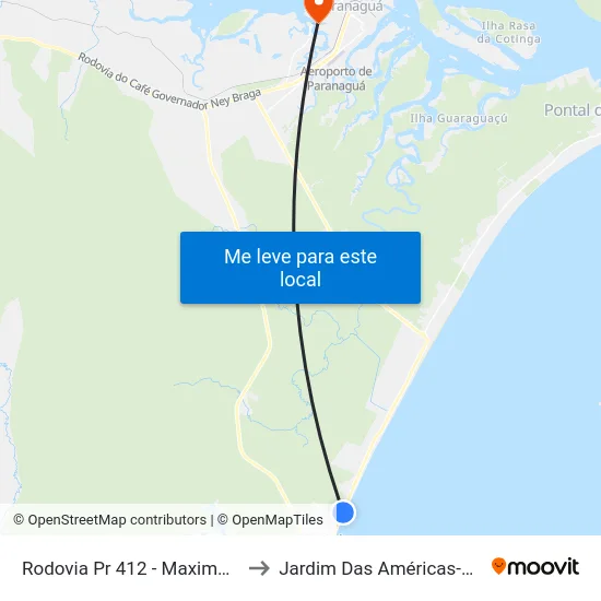 Rodovia Pr 412 - Maximo Jamur to Jardim Das Américas-Curitiba map