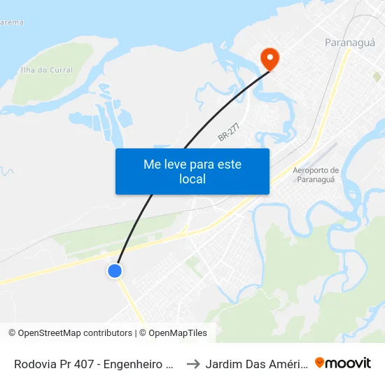 Rodovia Pr 407 -  Engenheiro Argus Tha Heyn, 24 to Jardim Das Américas-Curitiba map