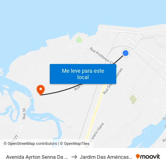 Avenida Ayrton Senna Da Silva, 124 to Jardim Das Américas-Curitiba map