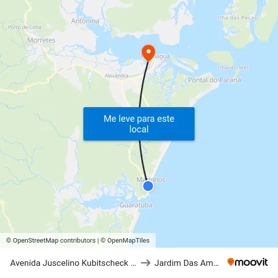 Avenida Juscelino Kubitscheck De Oliveira, 699 - Nissei to Jardim Das Américas-Curitiba map