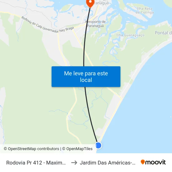 Rodovia Pr 412 - Maximo Jamur to Jardim Das Américas-Curitiba map