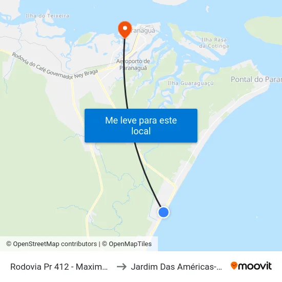 Rodovia Pr 412 - Maximo Jamur to Jardim Das Américas-Curitiba map