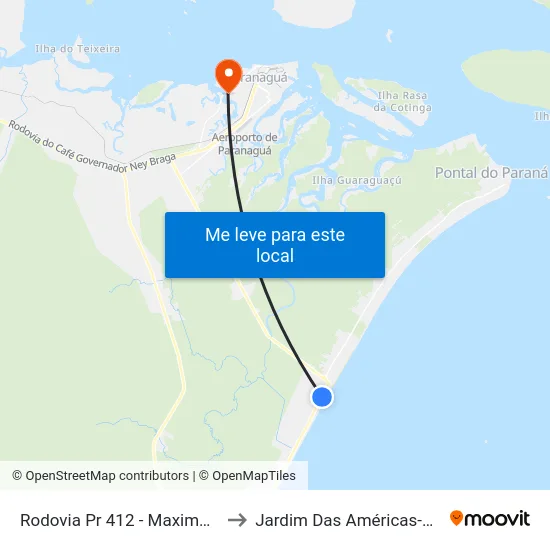 Rodovia Pr 412 - Maximo Jamur to Jardim Das Américas-Curitiba map