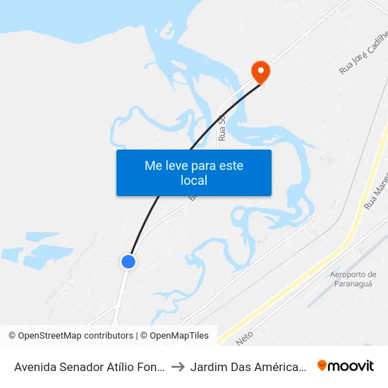 Avenida Senador Atílio Fontana, 2789 to Jardim Das Américas-Curitiba map