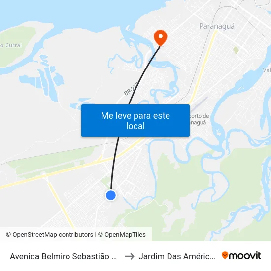 Avenida Belmiro Sebastião Marques, 1991 to Jardim Das Américas-Curitiba map