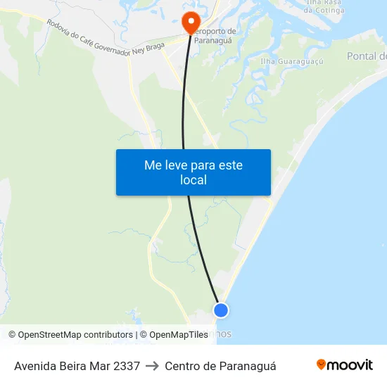 Avenida Beira Mar 2337 to Centro de Paranaguá map