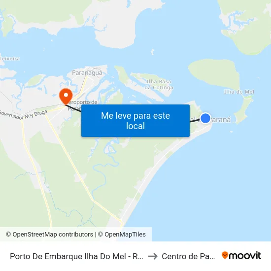 Porto De Embarque Ilha Do Mel - Rua Embaúba, 17 to Centro de Paranaguá map