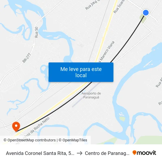 Avenida Coronel Santa Rita, 537 to Centro de Paranaguá map