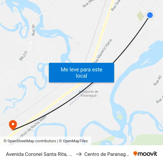 Avenida Coronel Santa Rita, 97 to Centro de Paranaguá map