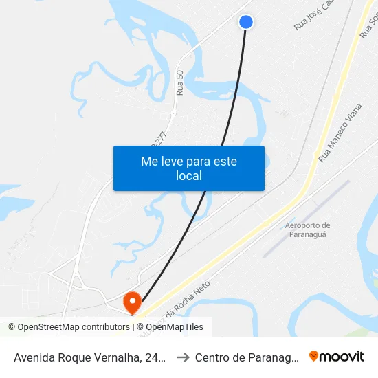 Avenida Roque Vernalha, 2463 to Centro de Paranaguá map