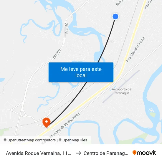 Avenida Roque Vernalha, 1121 to Centro de Paranaguá map