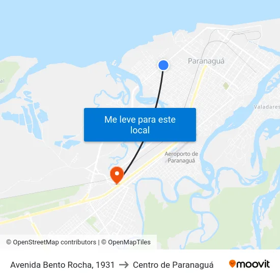 Avenida Bento Rocha, 1931 to Centro de Paranaguá map