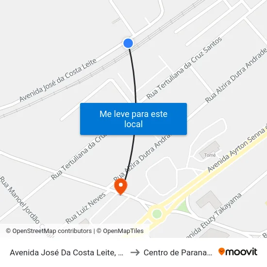 Avenida José Da Costa Leite, 1760 to Centro de Paranaguá map