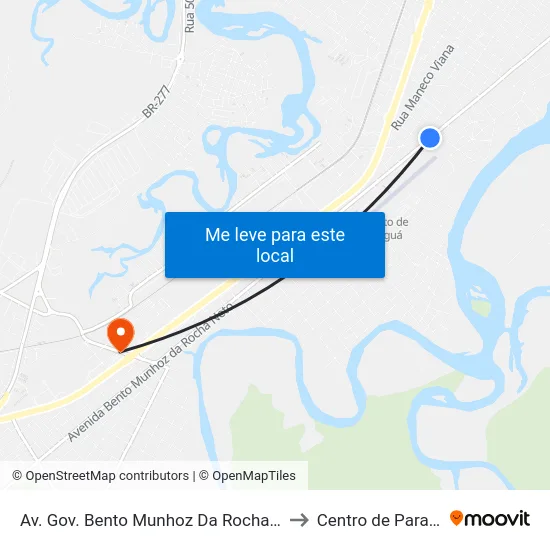 Av. Gov. Bento Munhoz Da Rocha Netto, 134 to Centro de Paranaguá map