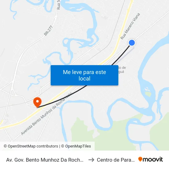 Av. Gov. Bento Munhoz Da Rocha Neto, 135 to Centro de Paranaguá map