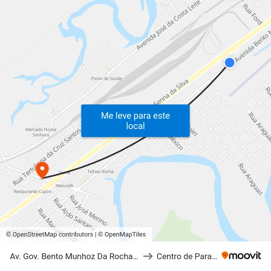 Av. Gov. Bento Munhoz Da Rocha Neto, 2310 to Centro de Paranaguá map