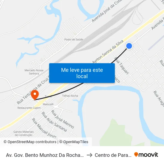 Av. Gov. Bento Munhoz Da Rocha Neto, 2171 to Centro de Paranaguá map