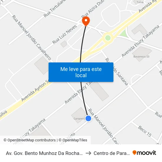 Av. Gov. Bento Munhoz Da Rocha Neto, 3846 to Centro de Paranaguá map