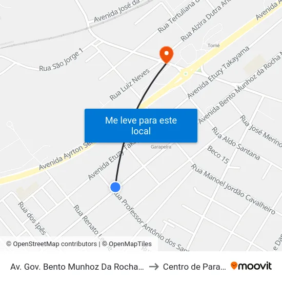 Av. Gov. Bento Munhoz Da Rocha Neto, 4107 to Centro de Paranaguá map