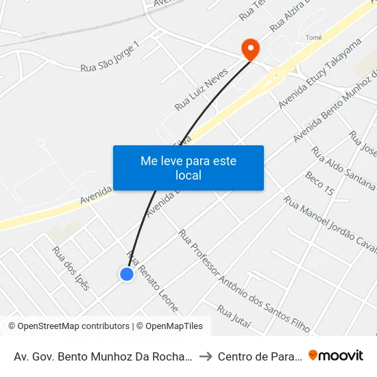 Av. Gov. Bento Munhoz Da Rocha Neto, 4318 to Centro de Paranaguá map