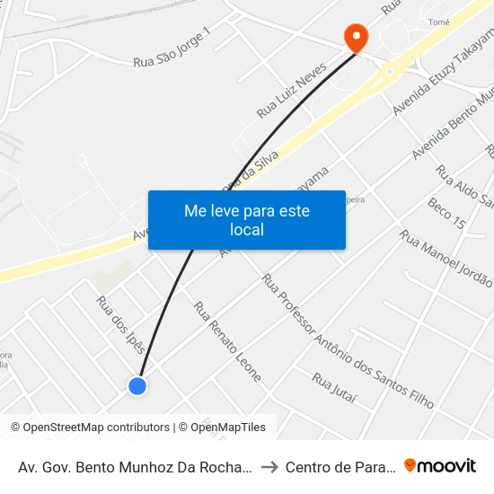 Av. Gov. Bento Munhoz Da Rocha Neto, 4519 to Centro de Paranaguá map