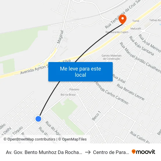 Av. Gov. Bento Munhoz Da Rocha Neto, 5089 to Centro de Paranaguá map