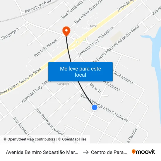 Avenida Belmiro Sebastião Marques, 441 to Centro de Paranaguá map