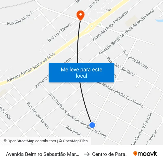 Avenida Belmiro Sebastião Marques, 690 to Centro de Paranaguá map