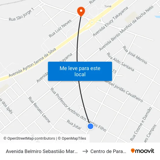 Avenida Belmiro Sebastião Marques, 764 to Centro de Paranaguá map