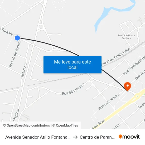 Avenida Senador Atílio Fontana, 1099 to Centro de Paranaguá map