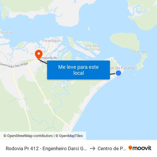 Rodovia Pr 412 - Engenheiro Darci Gomes De Morais, 17599 to Centro de Paranaguá map