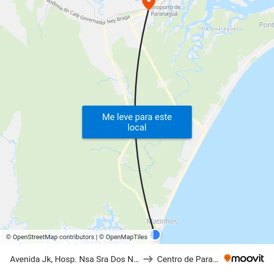 Avenida Jk, Hosp. Nsa Sra Dos Navegantes to Centro de Paranaguá map