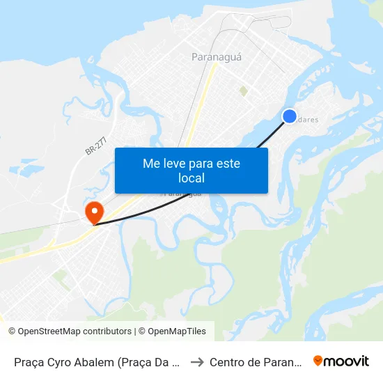 Praça Cyro Abalem (Praça Da Ponte) to Centro de Paranaguá map