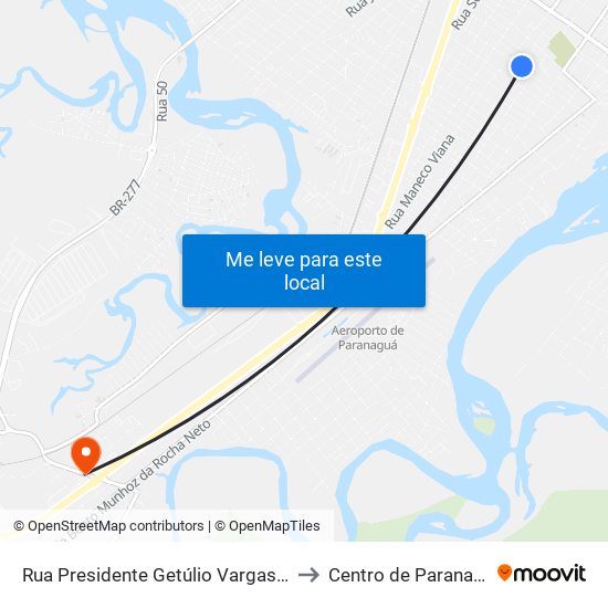 Rua Presidente Getúlio Vargas 760 to Centro de Paranaguá map