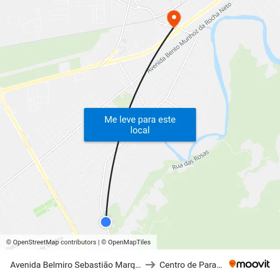 Avenida Belmiro Sebastião Marques, 3655 to Centro de Paranaguá map