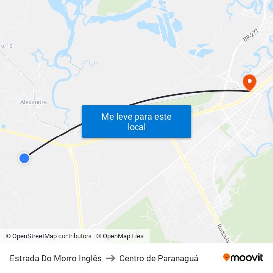 Estrada Do Morro Inglês to Centro de Paranaguá map