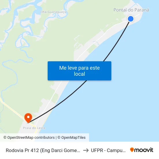Rodovia Pr 412 (Eng Darci Gomes De Moraes), 524 to UFPR - Campus Marissol map